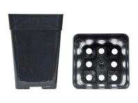 Vasi quadrati colore nero 10x10x14 cm (n.10 pezzi), ditta Arca