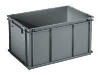 Contenitore in plastica Delta Mec 60 lt grigio con fondo pieno, 600x400xh320