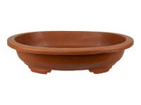 Vaso Cinese ovale in plastica marrone per bonsai 43x32x9 cm - H411C