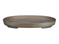 Sottovaso per bonsai ovale in gres 37x26x2,5 cm - SM020