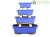 Vasi per bonsai rettangolari in gres smaltati blu (Set da n.4 pezzi) - G4