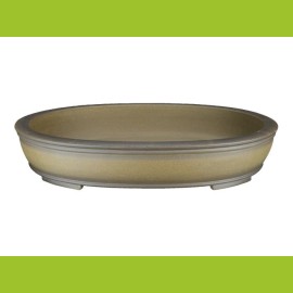 Oval stoneware bonsai pot 47.5x35.5x7 cm - SM014