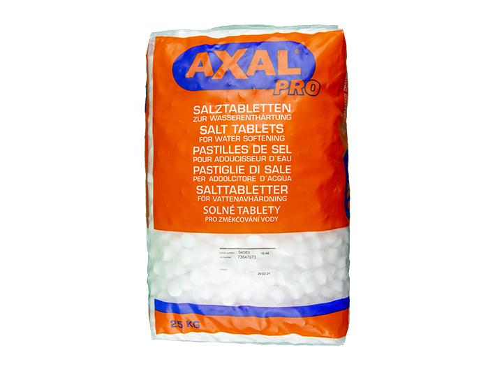 Salt for softeners: Salt tablets for water softeners (Axal) 1,5x2,5 cm (25  Kg)