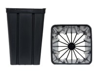 Vasi quadrati antispiralizzanti colore nero 8x8x12 cm (n.525 pezzi), ditta Arca