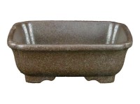 Vaso per bonsai rettangolare in gres argentato 13,5x10,5x4 cm - ZL293