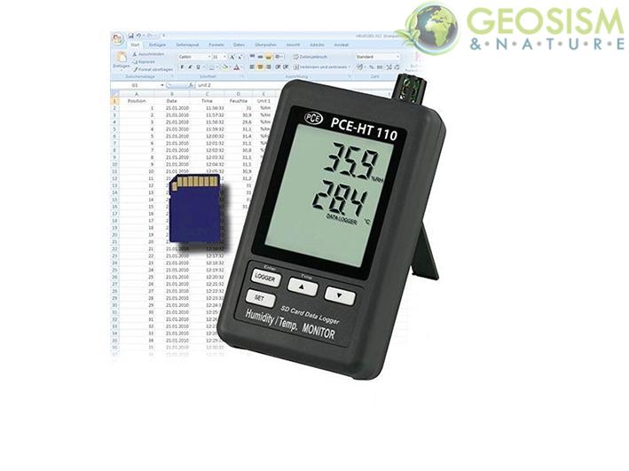 Strumenti di misura: Igrometro con datalogger PCE-HT110 per la  registrazione prolungata di temperatura e umidità relativa