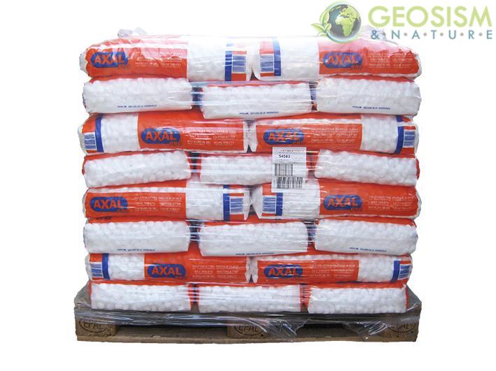 Pastiglie di sale per addolcitori d'acqua (Axal) 1,5x2,5 cm (pallet da 40  sacchi da 25 Kg)