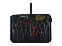 Hobby set de 14 outils à bonsaï brunis + mallette à outils rigide (D21LG)