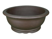 Round stoneware bonsai pot 39.5x39.5x16 cm - L95c
