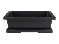 Rectangular Chinese pot + saucer in black plastic for bonsai 39,5x30,5x10,5 cm - PL45