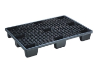 Black plastic (PE) medium load pallet, 800x1200xh140