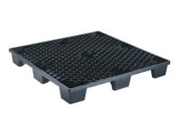 Medium load pallet in black plastic (PE), 1135x1135xh140