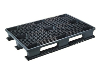 Black plastic (PE) medium load pallet with interlocking runners, 800x1200xh165