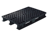Black plastic (PE) heavy load pallet with interlocking runners, 800x1200xh150