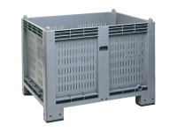 Cargopallet 600 PLUS gray ATX with grid walls and feet, 1200x800xh850
