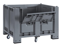 Cargopallet 700 PLUS gray ATX with door and 4 wheels, 1200x1000xh870