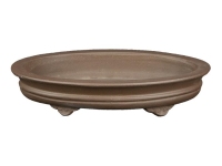 Ovale Bonsaischale aus Steinzeug 18x11x2,5 cm - XM023