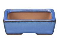 Rechteckiger Bonsaitopf aus blau glasiertem Steinzeug 7x5x2 cm - SF31