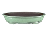 Pot à bonsaï ovale en grès émaillé vert émeraude 94x54x12,5 cm - LM009a