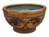 Round basin in glazed stoneware for Zen garden (Mizubachi) 105x105x62 cm - JT002a