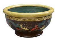 Round basin in glazed stoneware for Zen garden (Mizubachi) 58,5x58,5x35 cm - JT006c