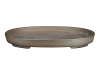 Oval stoneware saucer for bonsai 37x26x2.5 cm - SM020